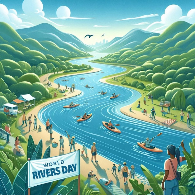 PSD celebrate rivers day psd banner design