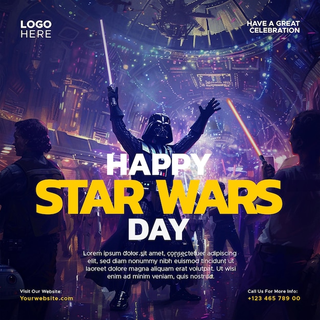 celebrate star wars day may the fourth social media template design