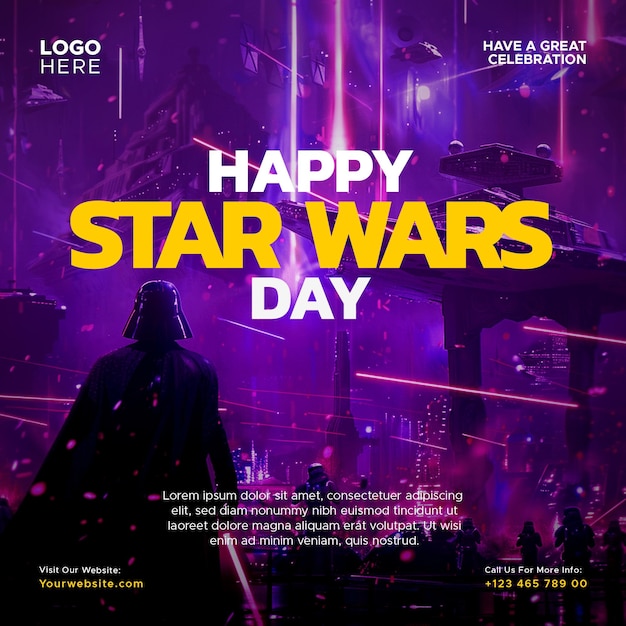 celebrate star wars day may the fourth social media template design