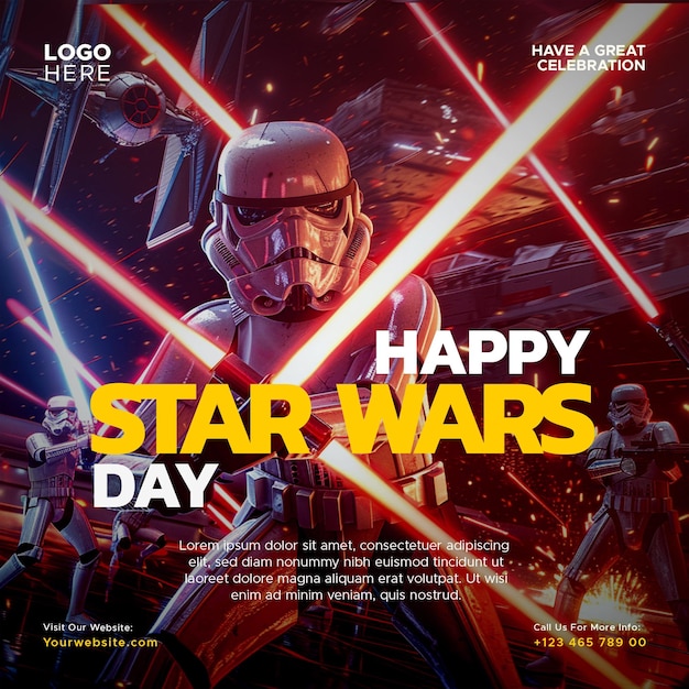 celebrate star wars day may the fourth social media template design