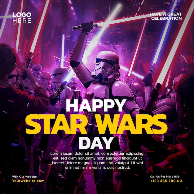 celebrate star wars day may the fourth social media template design