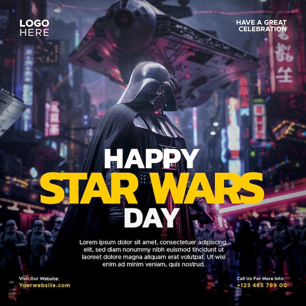 celebrate star wars day may the fourth social media template design