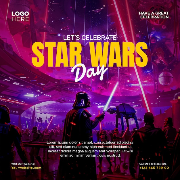 PSD celebrate star wars day may the fourth social media template design