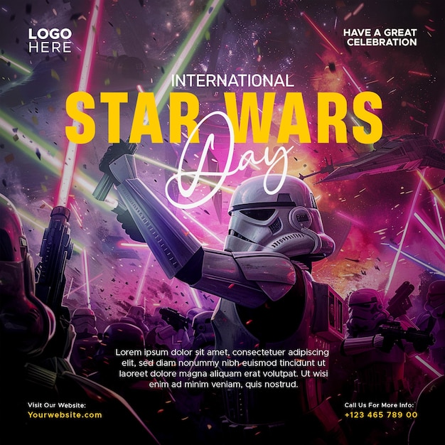 celebrate star wars day may the fourth social media template design