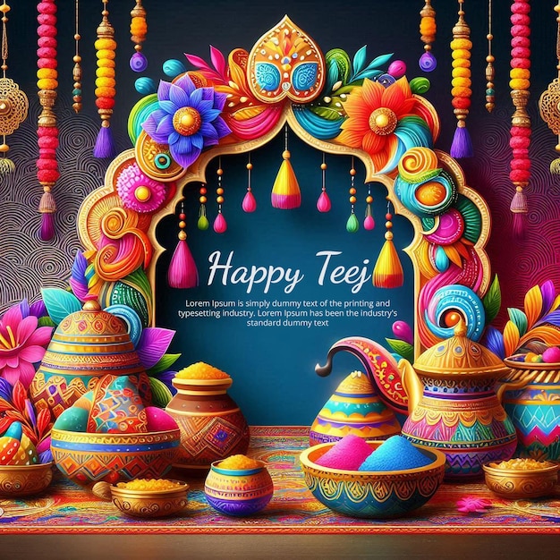 Celebrate Teej Vibrant PSD Banner Design