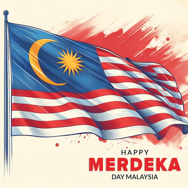 Celebrating Freedom Merdeka Day Malaysia PSD Design