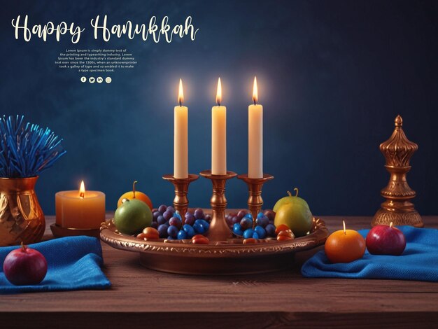 Celebrating Hanukkah with decorative candle