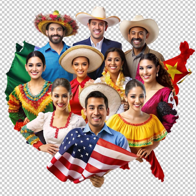 Celebrating national hispanic heritage month isolated on transparent background