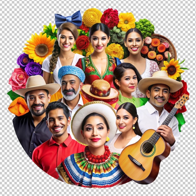 Celebrating national hispanic heritage month isolated on transparent background