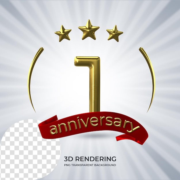 Celebration 1 anniversary Poster 3D rendering