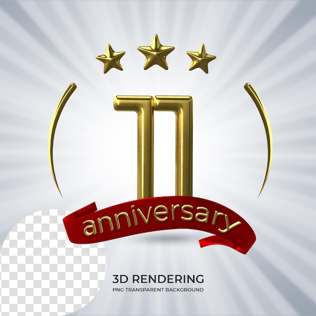 Celebration 11 anniversary Poster 3D rendering