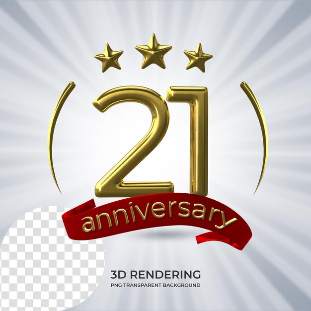 Celebration 21 anniversary Poster 3D rendering