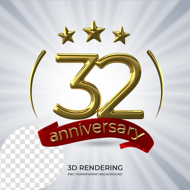 Celebration 32 anniversary Poster 3D rendering