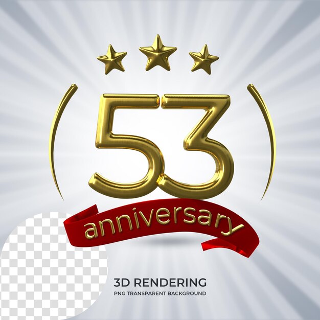 Celebration 53 anniversary Poster 3D rendering