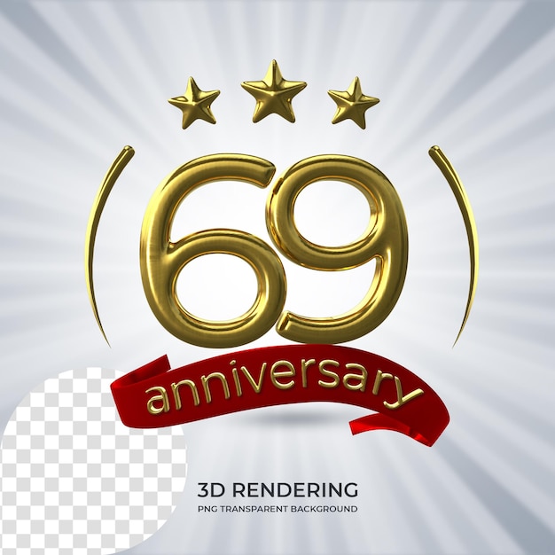 Celebration 69 anniversary Poster 3D rendering