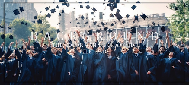 PSD celebration of academic achievement graduates throwing caps