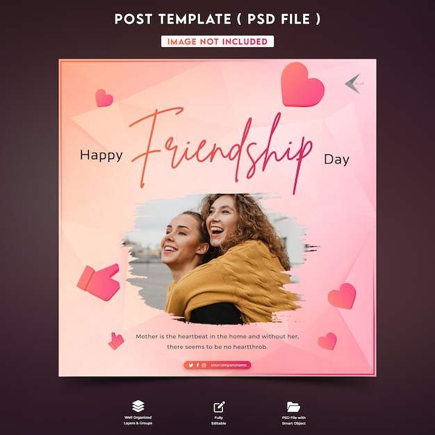 Celebration friendship day design with photo frame