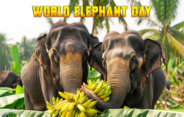 PSD celebration of world elephant day concept background design