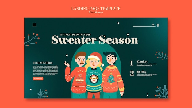 Celebrational christmas landing page template