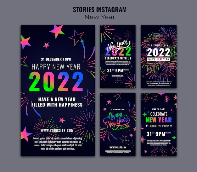 Celebrative new year ig stories collection