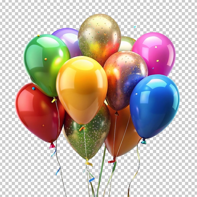 celebratory balloons on isolated background