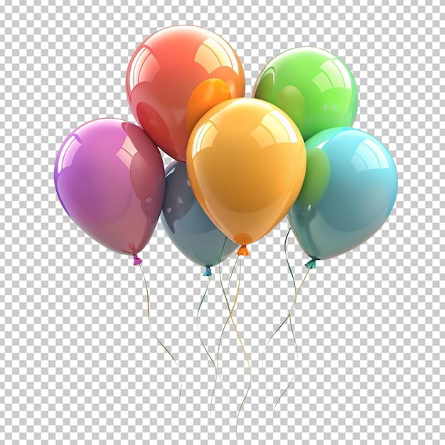 celebratory balloons on isolated background