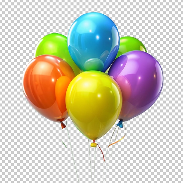 celebratory balloons on isolated background