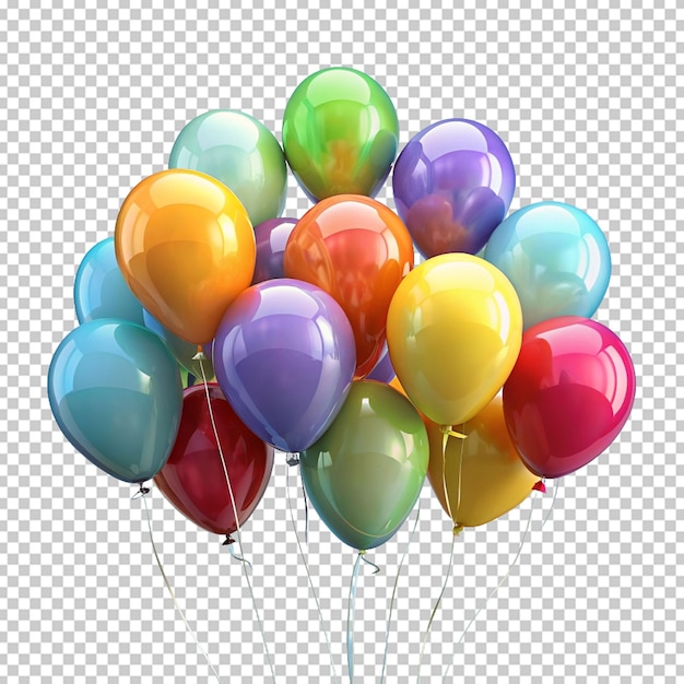 celebratory balloons on isolated background