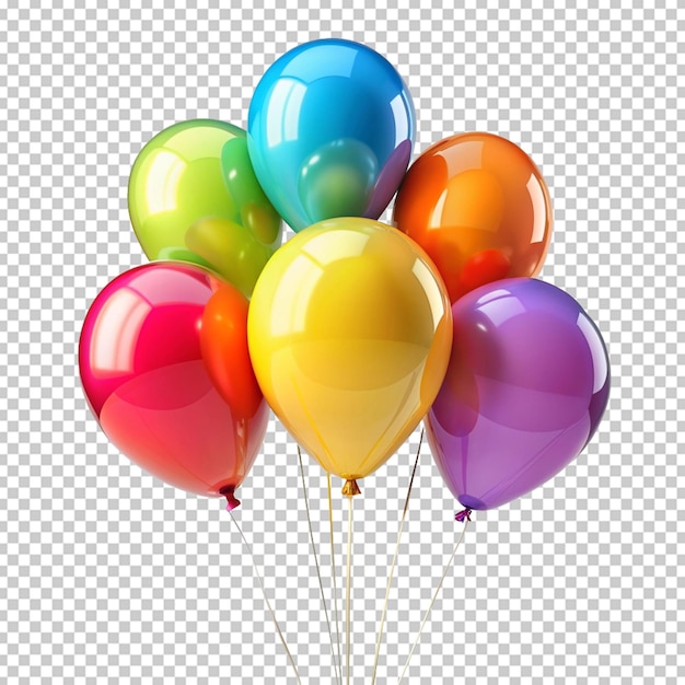 celebratory balloons on isolated background