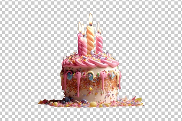 Celebratory birthday cake with festive decorations High quality Realistic image