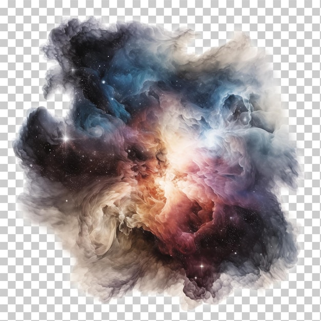 PSD celestial galaxies on a transparent background