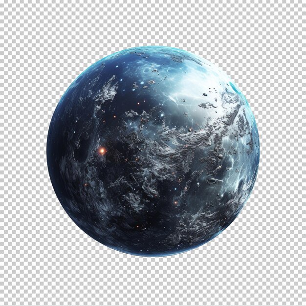 A Celestial Planet in the Vast Cosmos isolated on transparent background