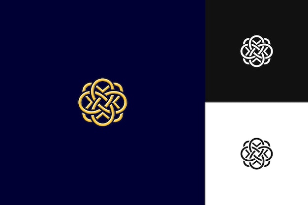 PSD celtic knot logo with intertwining patterns for decorations abstract vector design collections