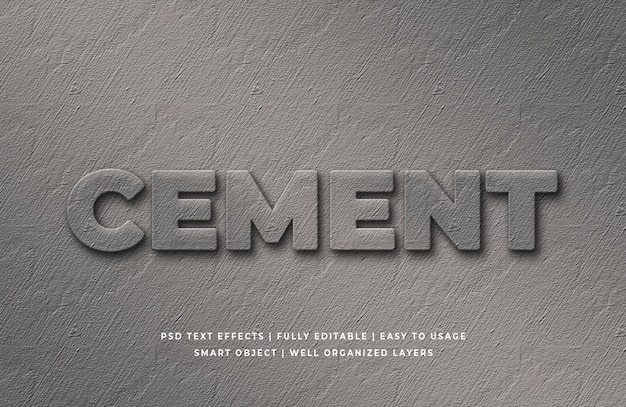 Cement 3d text style effect 