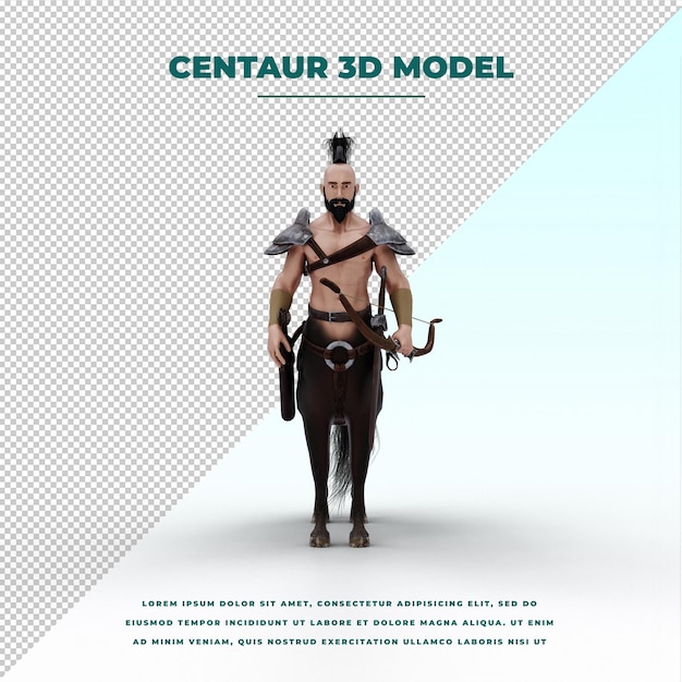 PSD centaur greek mythology creature half man half horse isolated model