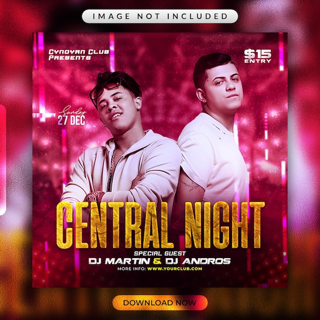 central night flyer or social media banner template