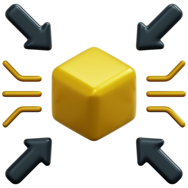 centralized 3d render icon illustration