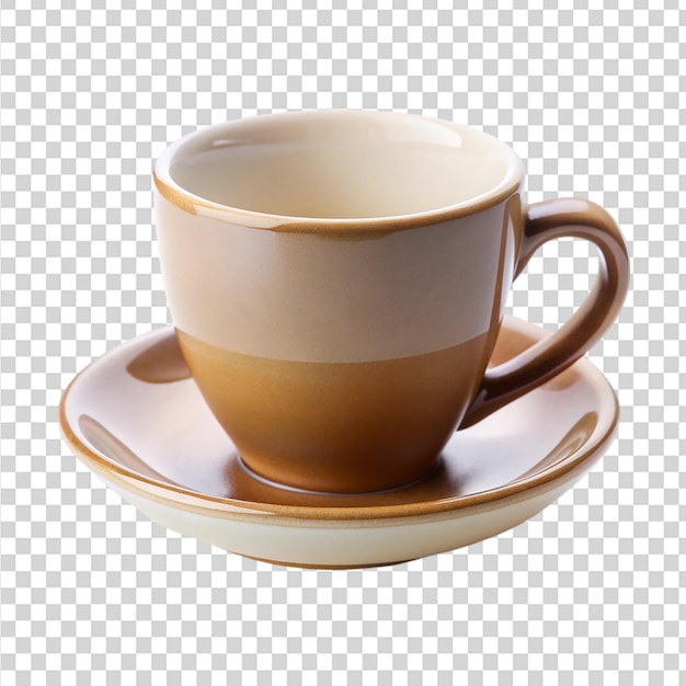 Ceramic coffee cups isolated on transparent background