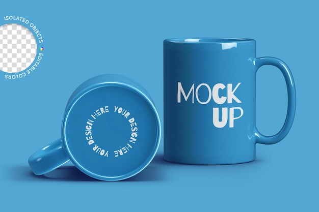 Ceramic coffee mug cup mockup merchandising label corporate business design display front view