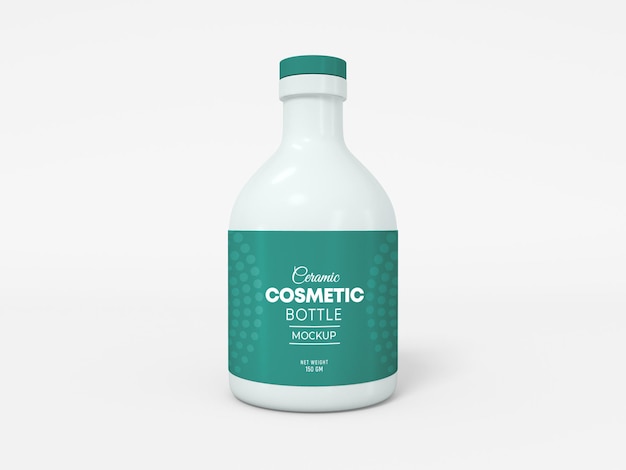 Ceramic Cosmetic Bottle Packaging Mockup