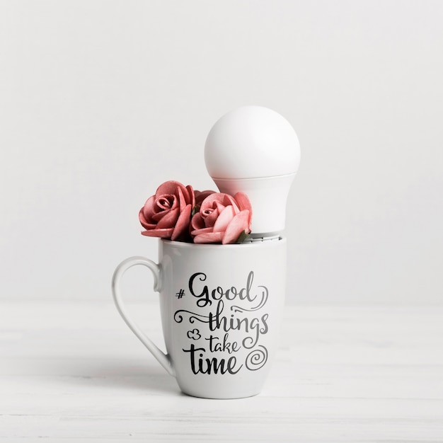 Ceramic cup with motivational quote