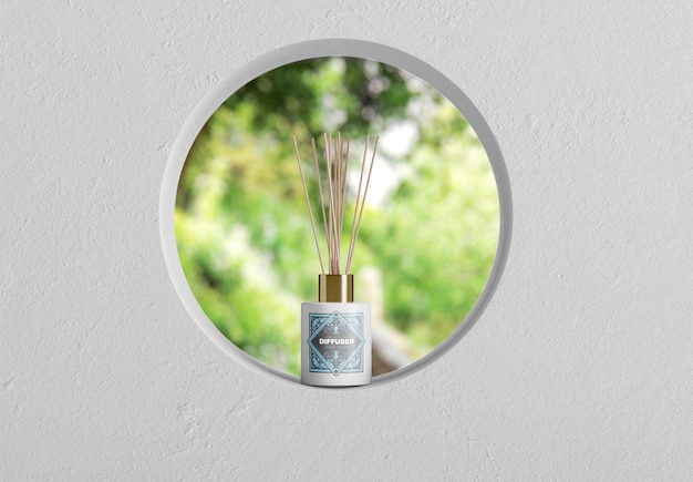 Ceramic Diffuser Bottle Scene Mockup 3D render