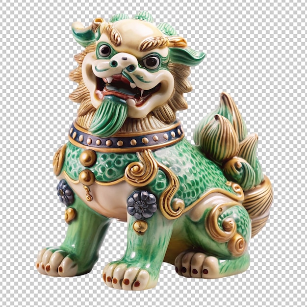 PSD ceramic foo dog on transparent background