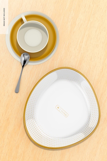 Ceramic Luxury Plate Mockup, with Mug