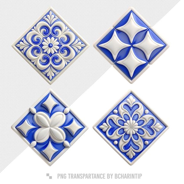 PSD ceramic tiles blue and white portuguese tiles mediterranean design traditional patterns relief