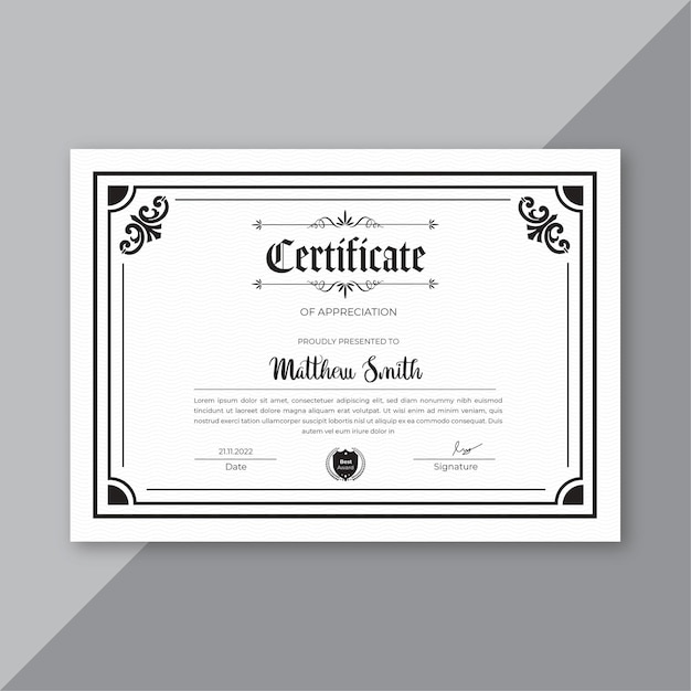 Certifiacte Template Layout