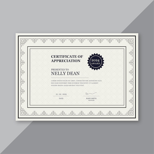 Certifiacte Template Layout