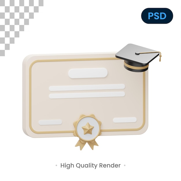 Certificate 3D Icon