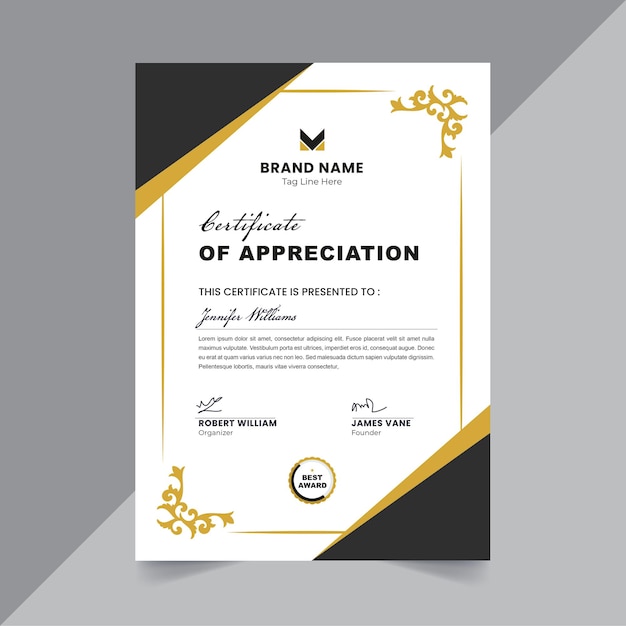 Certificate Of Appreciation Design Layout