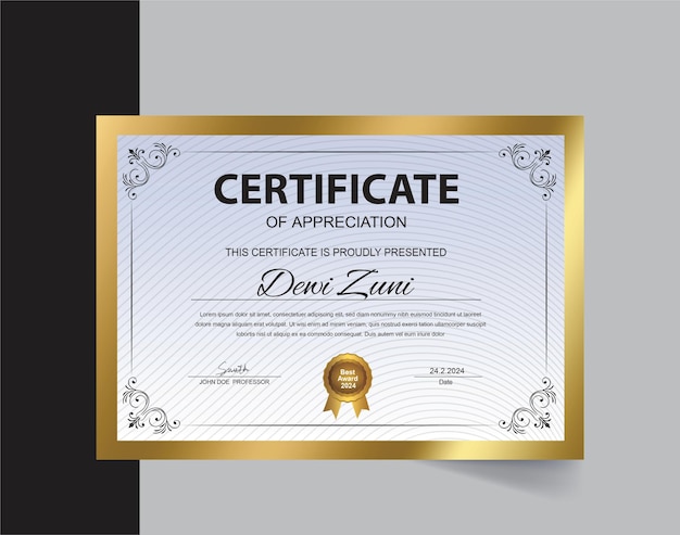 Certificate of Completion Template Course Award